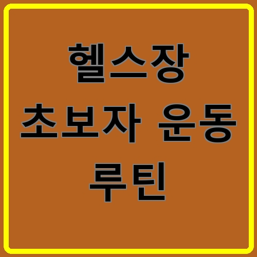 헬스장 초보자 운동 루틴이라고 쓰여있는 텍스트 이미지