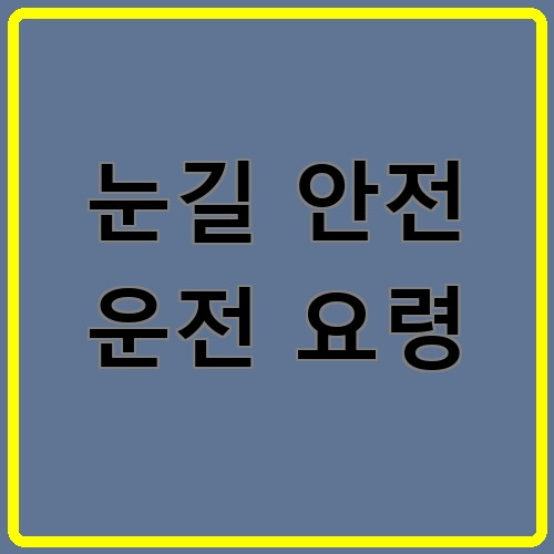 눈길 안전 운전 요령 섬네일