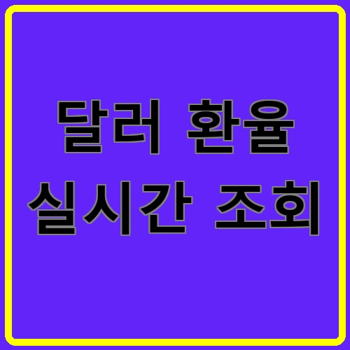 달러 환율 실시간 조회이라고 쓰여있는 텍스트 이미지