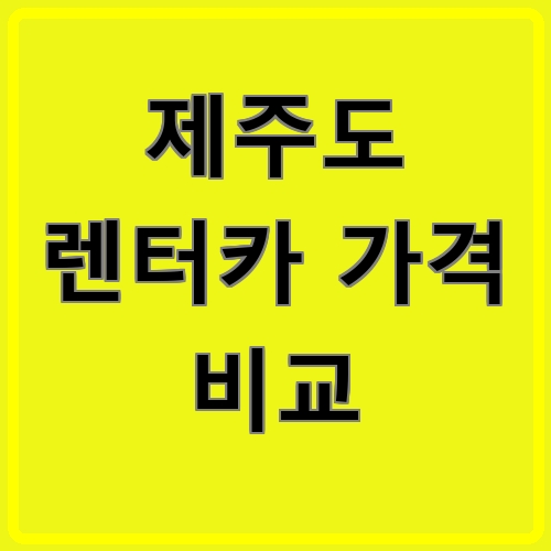 제주도 렌터카 가격 비교이라고 쓰여있는 텍스트 이미지