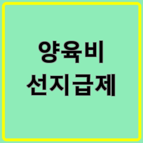 양육비 선지급제이라고 쓰여있는 텍스트 이미지