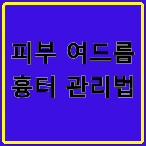 피부 여드름 흉터 관리법이라고 쓰여있는 텍스트 이미지
